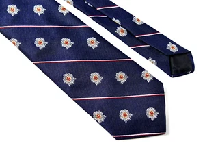 Vintage Austin Reed London Heraldic Lion Coat of Arm Repp Tie 54" x 3.8" - Picture 1 of 8