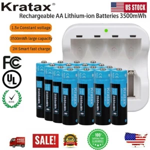 3500mWh AA Lithium Rechargable Batteries 1.5V Rechargable Li-ion Battery Charger - Picture 1 of 18