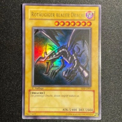 Yu-Gi-Oh! Red-Eyes Black Dragon SDJ-G001 1st Edition Ultra Rare German LP EX - Image 1 of 4