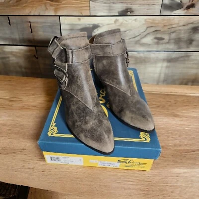 Botín trasero con hebilla sin espalda de cuero carbón colección vintage Sbicca. Scorpi Foto 1 de 4