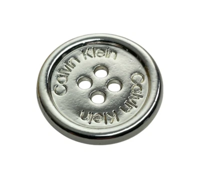 Calvin Klein Silver tone Metal Main Front Replacement Button .90" - Image 1 of 4