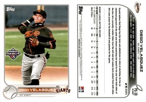 2022 Topps Pro Debut Baseball Card PD-30 DIEGO VELASQUEZ ACL GIANTS