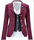 JOE BROWNS Burgundy Classic Floral Lined Jacket Size 16 with detachable brooch
