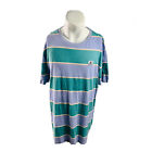 Ghanda Mens Striped Multicoloured T-Shirt Medium Cotton Short Sleeve Streetwear