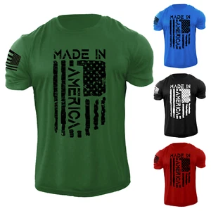Made In America Flag Patriotic T-Shirt USA Distressed - Picture 1 of 10