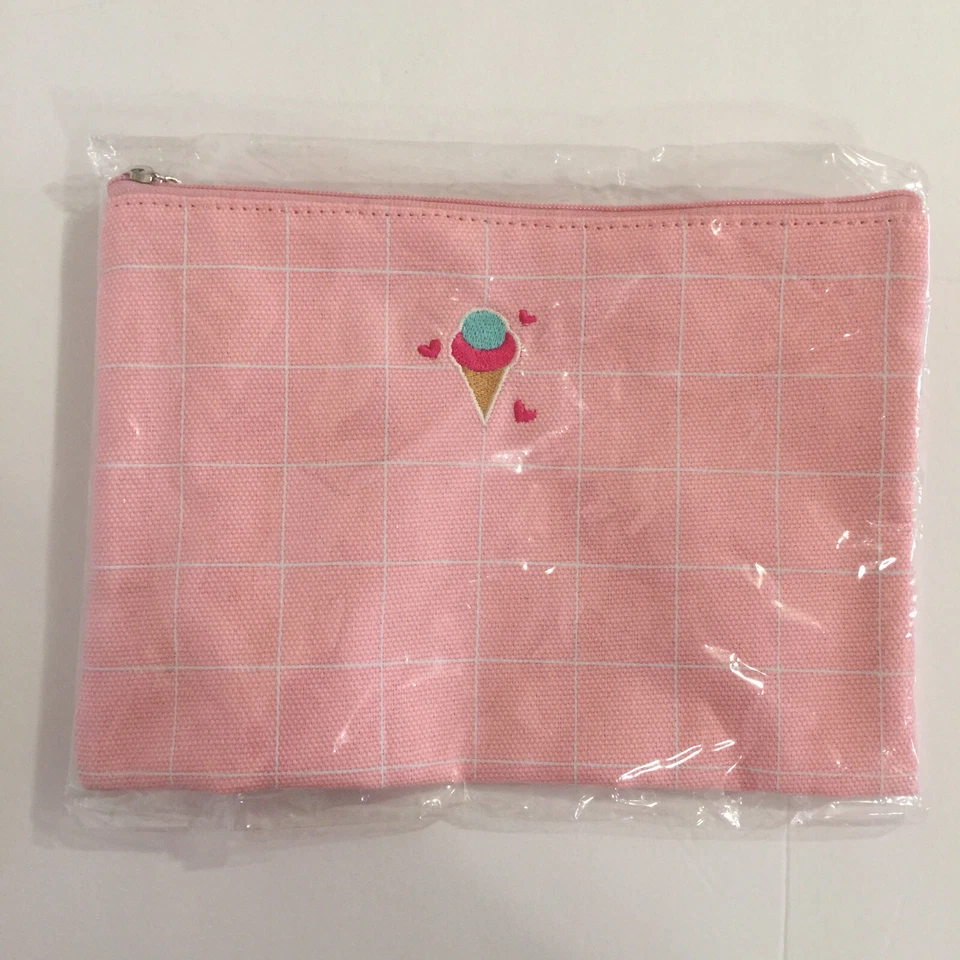 Etude House Pink Ice Cream - Zipper Makeup Pouch With Tassel - Image 1 of 2