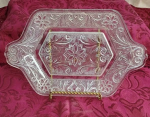 Indiana Glass TIARA SANDWICH Clear Sugar and Creamer Tray ONLY 9 x 5.5 - Picture 1 of 4