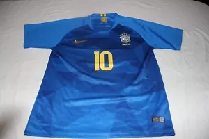 CAMISETA DE FUTBOL DE LA SELECCION BRASIL MARCA NIKE TALLA XS Nº 10 NEYMAR JR. - Picture 1 of 2