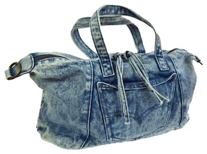 Designer Handtasche Echte Jeans Hellblau - aus einer echten Jeans genäht - Denim - Bild 1 von 5