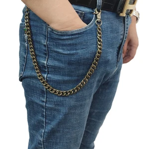 NEW Thick Basic Biker Trucker Keychain Key Jean Wallet Chain Brownish 42CM - Picture 1 of 10