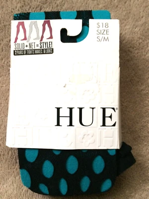 Meia-calça Hue tamanho S/M Glacier em camadas estilo rede 8672 nova com etiquetas - Imagem 1 de 2