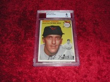 1954 Topps SP # 8 Orioles Bobby Young  BVG Graded 6 NM
