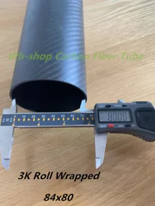  3k Carbon Fiber Tube ID 80mm x OD 84mm Length 500mm Roll Wrapped Pipe  84*80 - Picture 1 of 6