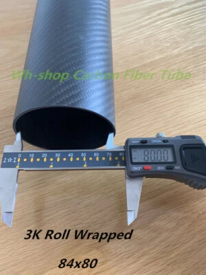  3k Carbon Fiber Tube ID 80mm x OD 84mm Length 500mm Roll Wrapped Pipe  84*80 - Image 1 of 4