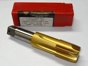 1 pcs VERMONT 1-11-1/2" NPSC 6 Flutes TiN Coated Extra Length Pipe Tap USA - Picture 1 of 1