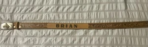 Nocona Tooled Leather Belt Brown Horse Buckle Name Brian- Size 24 - Picture 1 of 5
