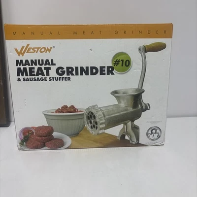 Weston #10 ручная луженая мясорубка и начинка для колбасы, 4,5 мм и 10 мм - Изображение 1 из 4