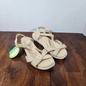 Grasshoppers Damen rosa flache Sandale steinfarben/weiß gestreift 8 W - Bild 1 von 9