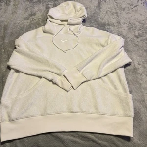 Nike Damen Oversized Hoodie Pullover Sweatshirt weiß Gr. XL flauschig - Bild 1 von 20