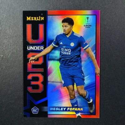 2020-21 Topps Merlin Chrome Wesley Fofana Leicester City Chelsea U23 Red 8/10 RC - Image 1 of 2