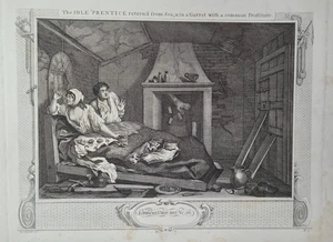 Prostituierte Karikatur echter alter Kupferstich nach William Hogarth 1790 - Picture 1 of 1
