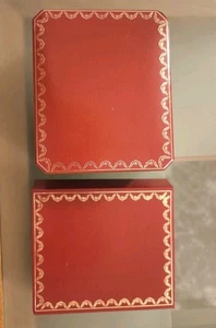 Scatola Originali Box Cartier Legno Pelle Luxury Linea Rosso Oro + Scatola Libro - Imagen 1 de 5