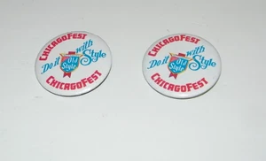 2- Old Style Pinback Button "CHICAGOFEST" Do it with Style, Vintage Heileman's - Picture 1 of 4