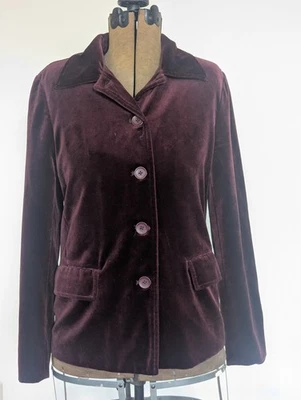 Chaqueta blazzer de terciopelo Gap para mujer talla mediana borgoña acedemia oscura corporativa Foto 1 de 4