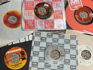 RARE lot 45's vinyl Rock Alt New Wave SIMPLE MINDS DAVID BOWIE PAUL MCCARTNEY - Picture 1 of 5