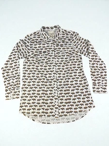 Cotton & Rye Outfitters Bison print long sleeve Pearl snap men's shirt Medium - Picture 1 of 11