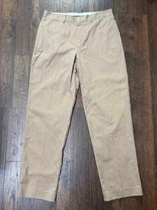 LL Bean Natural Fit Chino Pants Mens 35x32 Khaki Flat Front - Picture 1 of 9