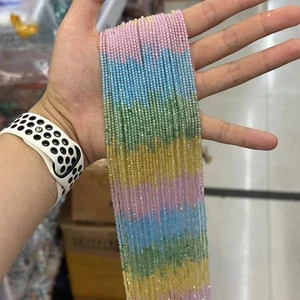 Cuentas de circón arco iris facetadas facetadas micro redondas naturales genuinas de 2/3/4 mm para joyería hágalo usted mismo - Imagen 1 de 7