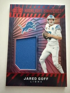 2024 Panini Illusions Jared Goff Highlight Swatches patch (Red) #’d /199 Lions - Picture 1 of 4