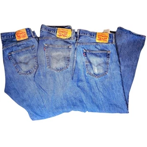 Lot Of 3 Levis 501 Jeans Denim Blue Pants 36x32 Button Fly (Laundered) - Picture 1 of 22