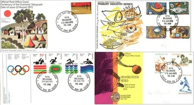 Australia 1972 Overland Telegraph Camp Munich Olympics Rehabilitation Food FDC - Image 1 of 4