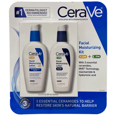 Loción hidratante facial CeraVe AM/PM paquete múltiple, 3 oz., paquete de 2 Foto 1 de 3