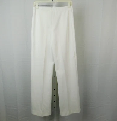 Pantalones Vintage Pierna Ancha Tiro Alto Poliéster 12 Blanco Años 60 70 Boho Disco #2359 Foto 1 de 4
