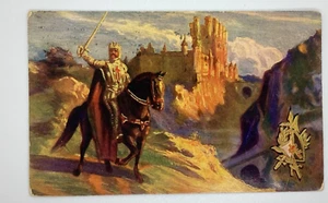 Postcard Knights Templar Mounted Horse with Castle in background 1910 H146 - Picture 1 of 2
