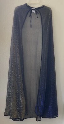 Rubie's Halloween Cape One Size Sheer Blue Gold Witchy Vampire Goth Costume - Image 1 of 4