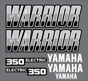 Black & Gray Warrior 350 Stock Style Full Graphic Kit Decals Stickers 87-04 Atv - Picture 1 of 3