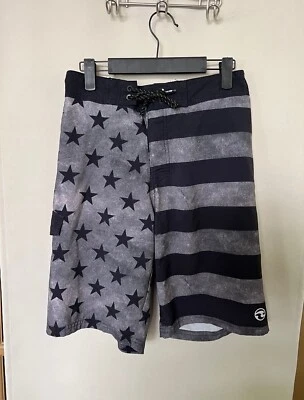 Pantalones cortos americanos Ocean Current pequeños grises negros para hombre Foto 1 de 4