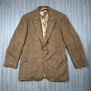 Vintage Brooks Brothers Brooksgate Brown Check Camelhair Jacket 42 - Picture 1 of 10