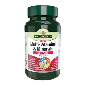 Natures Aid Multi-Vitamins & Minerals 90 Tablets One-A-Day - Picture 1 of 1