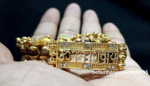 Aum Om Namah Shivaya Shiva chant peace Shiv Rudraksh HINDU YOGA brass BRACELET 1 - Picture 1 of 3
