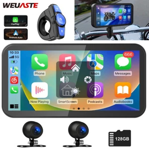 6.25'' IPS Touch Screen IP67 Waterproof Portable Motorcycle DVR Wireless Carplay - Foto 1 di 7