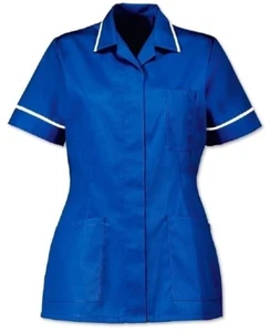 DAMEN KRANKENSCHWESTERN GESUNDHEITSTUNIKA ZAHNSALON. ROYALBLAU, GRÖSSEN UK 8-24 INS32RB - Bild 1 von 1