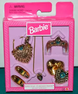 NUEVO 1997 BARBIE COLECCIÓN ESPECIAL CORAZÓN DORADO Y AZUL CONJUNTO DE JOYAS ACCESORIOS - Imagen 1 de 4