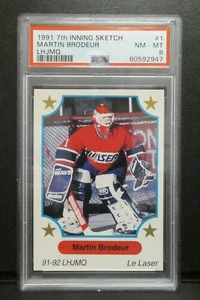 1991 7th Inning Sketch Martin Brodeur LHJMQ #1 PSA 8 NM-MT - Picture 1 of 2