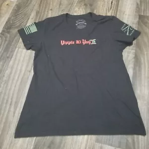 Womens Grunt Style Die Hard Yippee Ki Yay Black T-shirt Christmas Size XXL - Picture 1 of 10