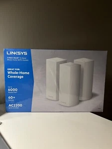 Linksys 3 Pack Velop Tri-Band AC2200 Whole Home WiFi 5 System 3-Pack, WHW0303 - Picture 1 of 6